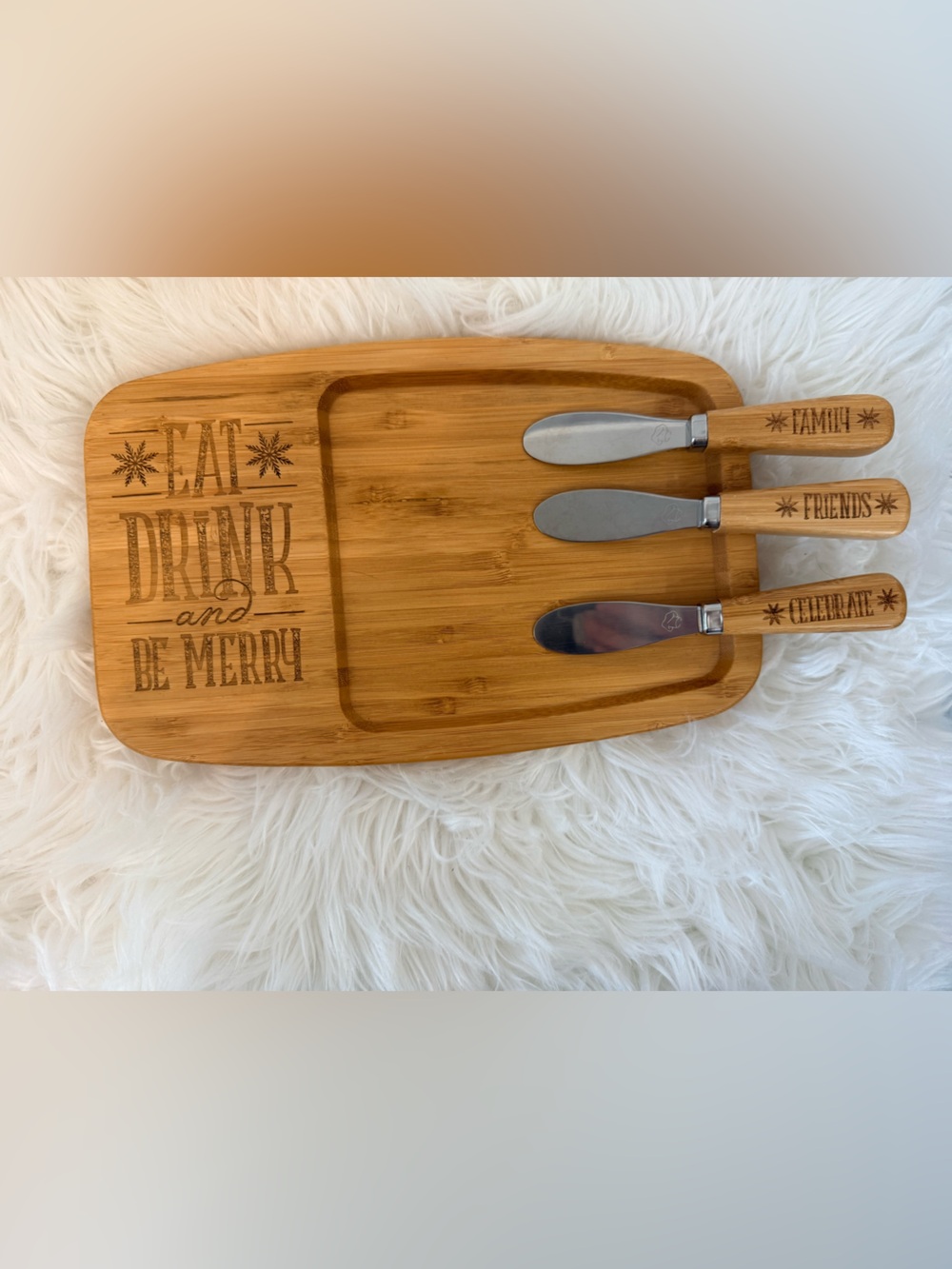 💫2/$25 • Pampered Chef Eat, Drink & Be Merry Cheese Board Set